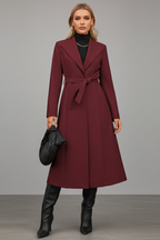 Cappotto lungo da donna con cintura