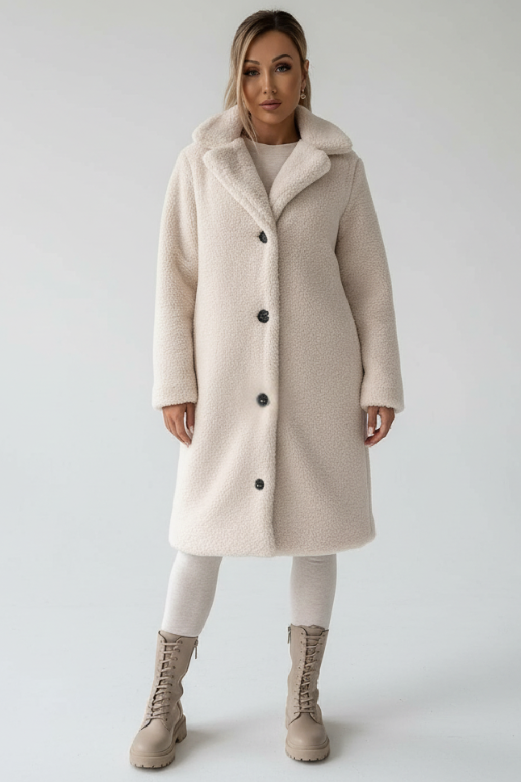Cappotto elegante in peluche da donna