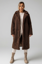 Cappotto elegante in peluche da donna