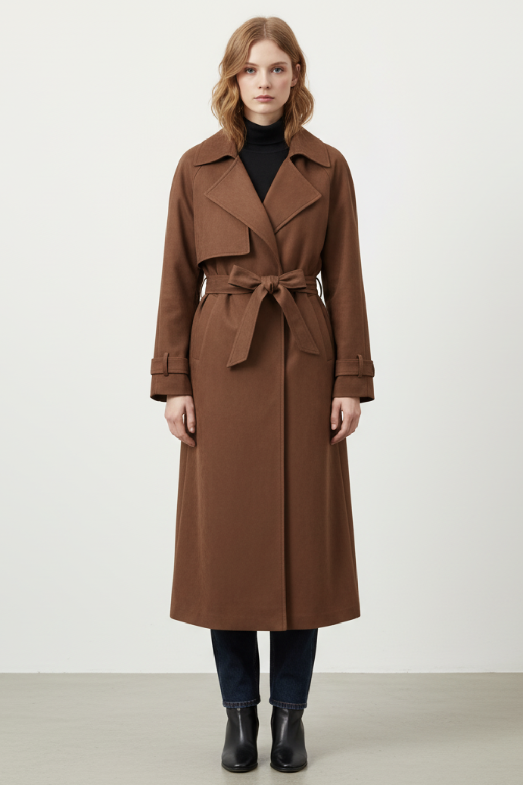 Trench in pelle scamosciata da donna