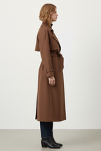 Trench in pelle scamosciata da donna