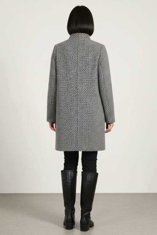 Cappotto invernale da donna in misto lana monopetto elegante lungo