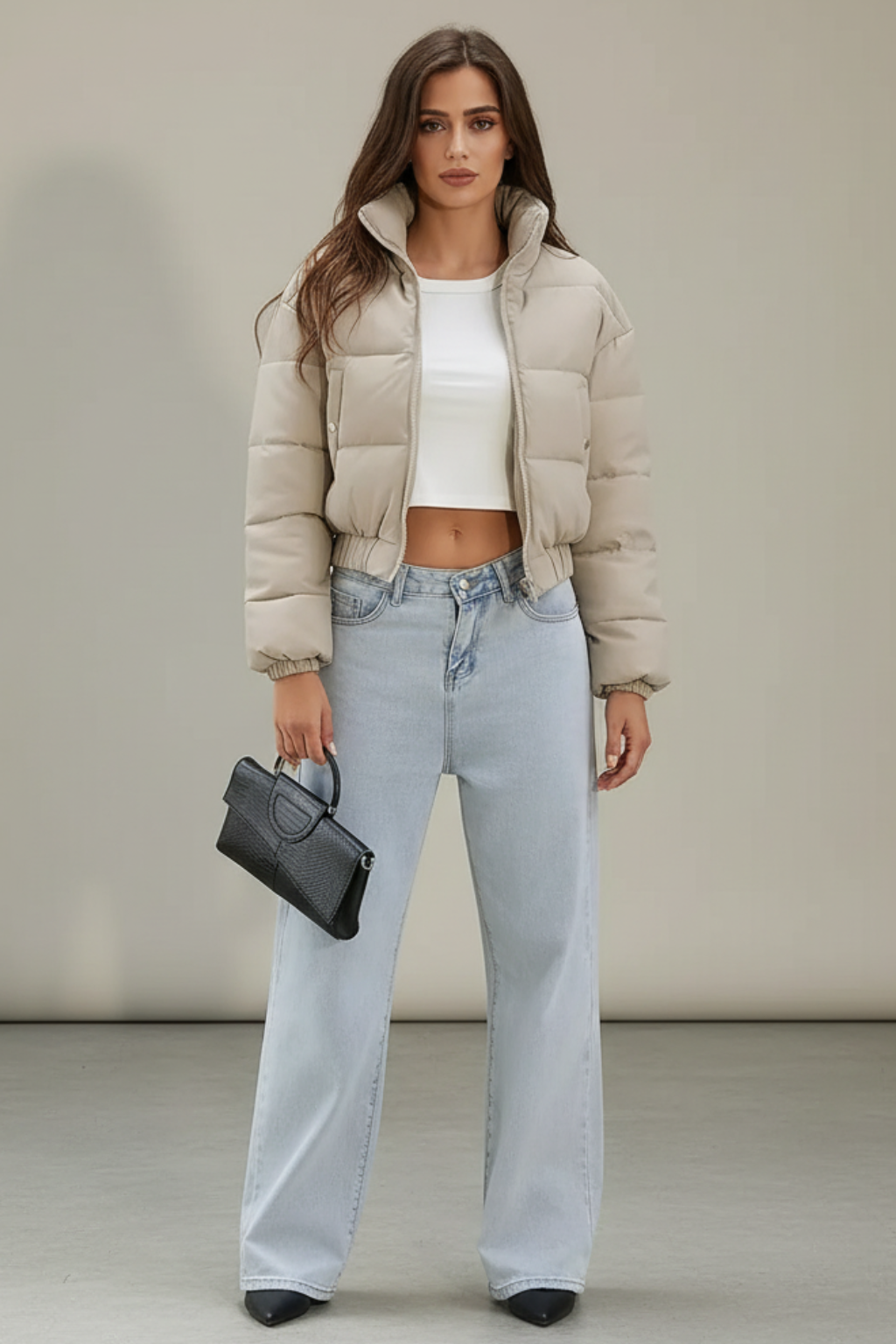 Piumino Corto da Donna Giacca Imbottita Calda Invernale