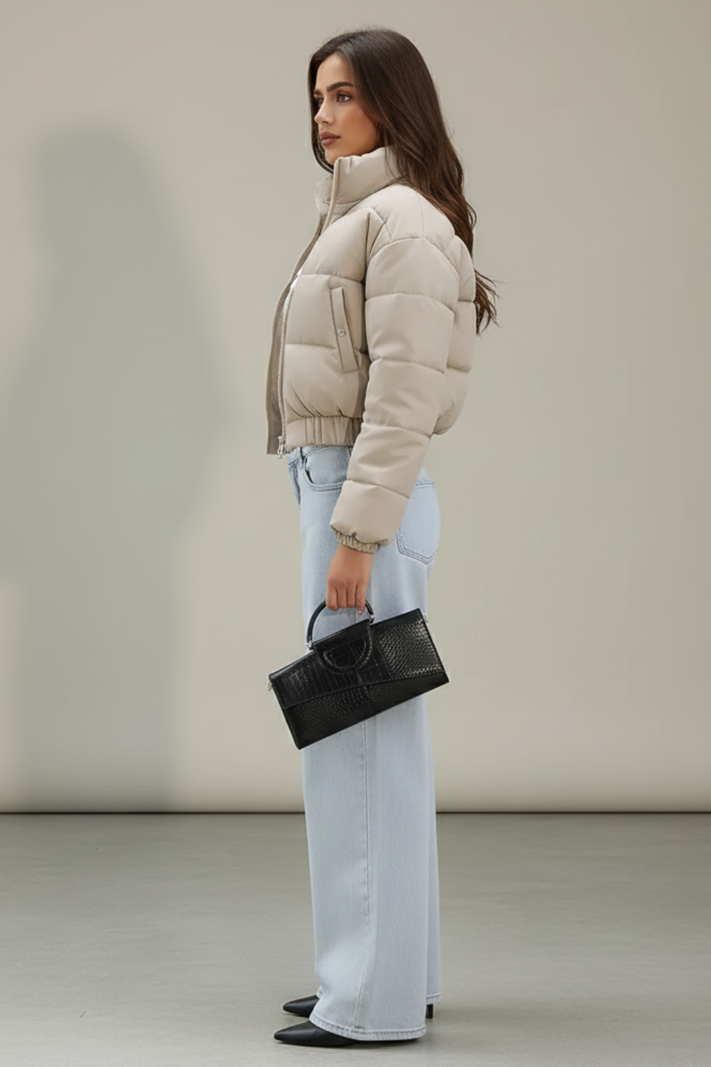 Piumino Corto da Donna Giacca Imbottita Calda Invernale