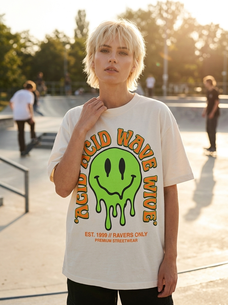T-Shirt Oversize Acid Wave - Indossata