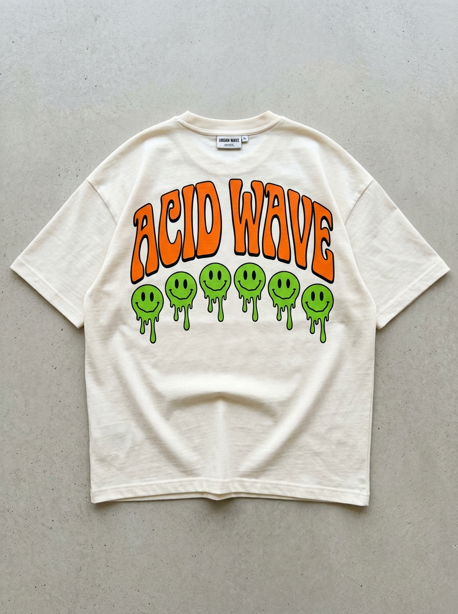 T-Shirt Oversize Acid Wave - Vista posteriore