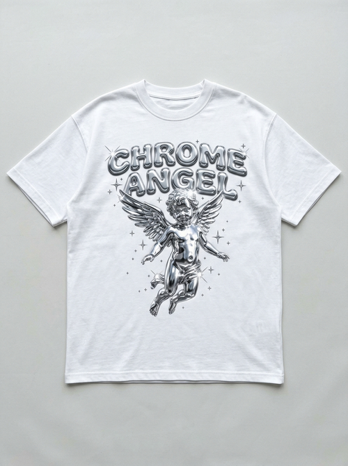 T-Shirt Oversize Chrome Angel - Vista frontale