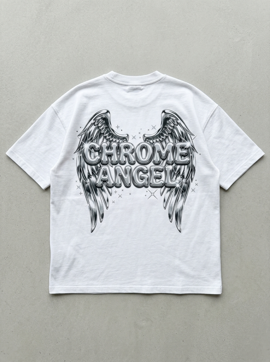 T-Shirt Oversize Chrome Angel - Vista posteriore
