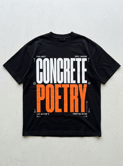 T-Shirt Oversize Concrete Poetry - Vista frontale