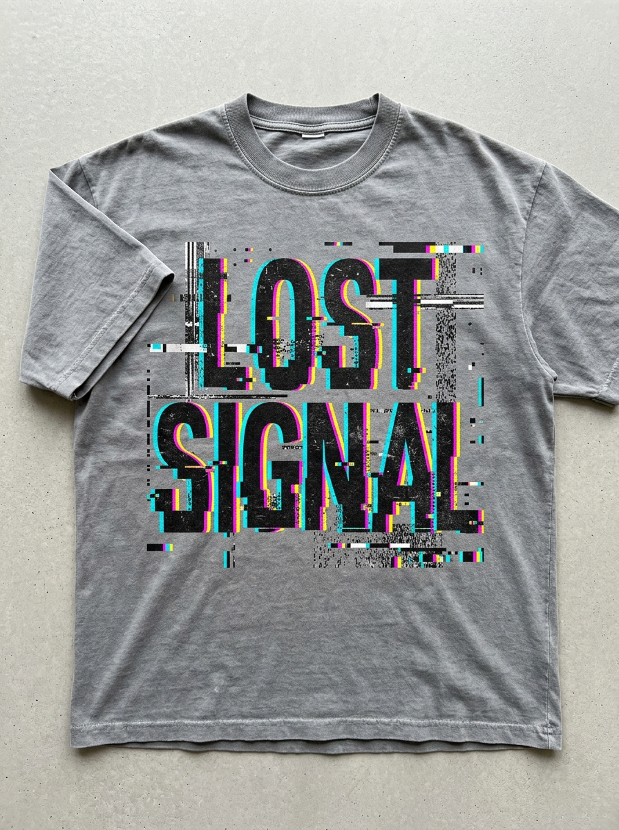 T-Shirt Oversize Lost Signal - Vista frontale
