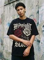 T-Shirt Oversize Midnight Bloom - Indossata