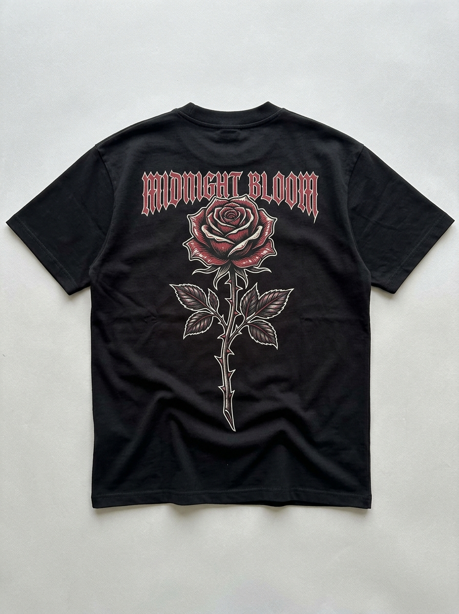 T-Shirt Oversize Midnight Bloom - Vista posteriore