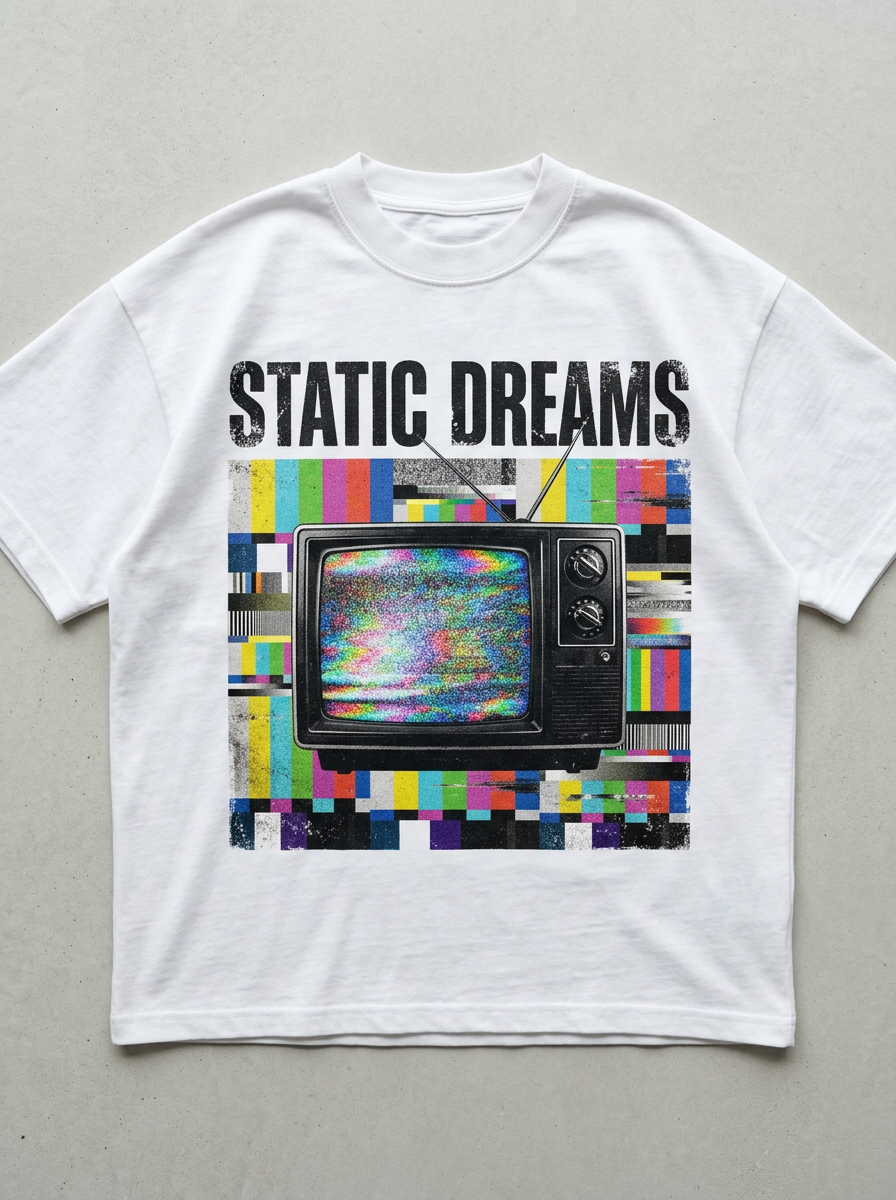 T-Shirt Oversize Static Dreams - Vista frontale